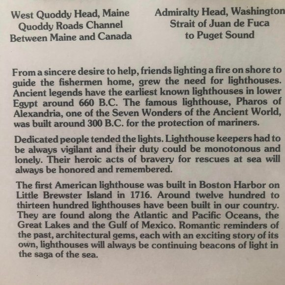 USPS Stamp Art Framed History of USA Lighthouse Stamps Wood Glass Nautical Decor - Picture 9 of 9